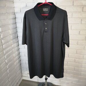 Bolle Men's Size XXL Charcoal & Black Short Sleeve 3 Button Closure Polo Shirt